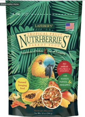 Lauber's Tropical Fruit Nutri-Berries for Parrot 10oz for parrots.
